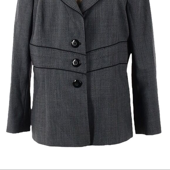 Classiques Entier Gray Wool Blend Fitted Blazer Jacket 16 Three Button Career - Picture 5 of 10